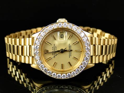 ladies yellow gold rolex|18k gold Rolex watch prices.